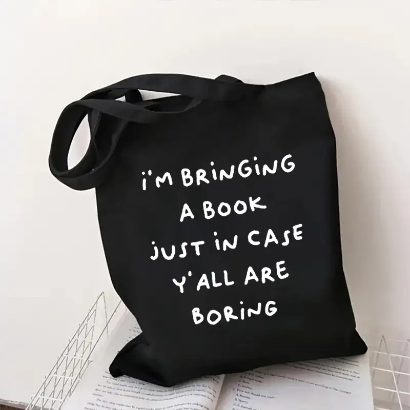 Women'S Bags Very - 1A Çift Taraflı Baskılı Kanvas Çanta,