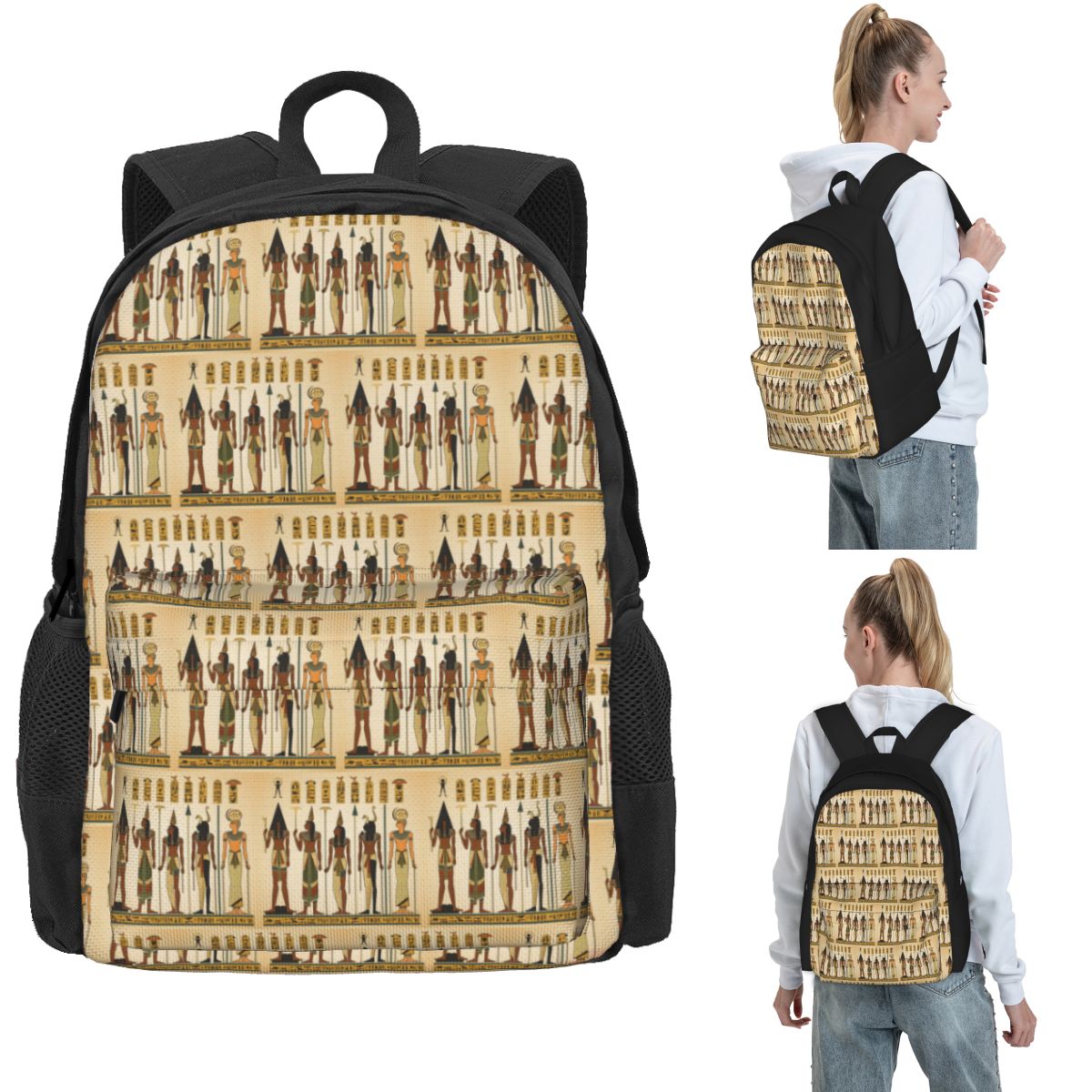 Women Bags Egypt Sale - Antik Mısır Dikişsiz Desen Sırt Çantası