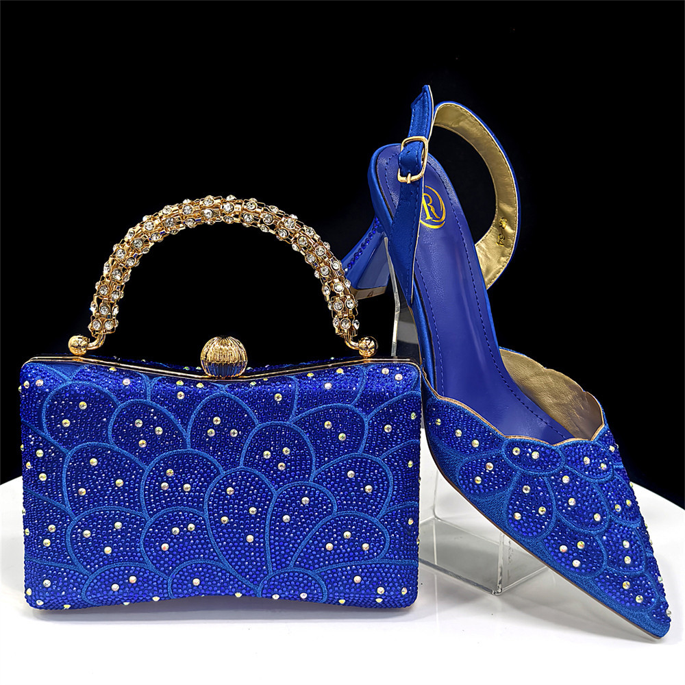 Women Bags For Wedding - Nijeryalı Parti Ayakkabıları Sadece Kraliyet Mavisi