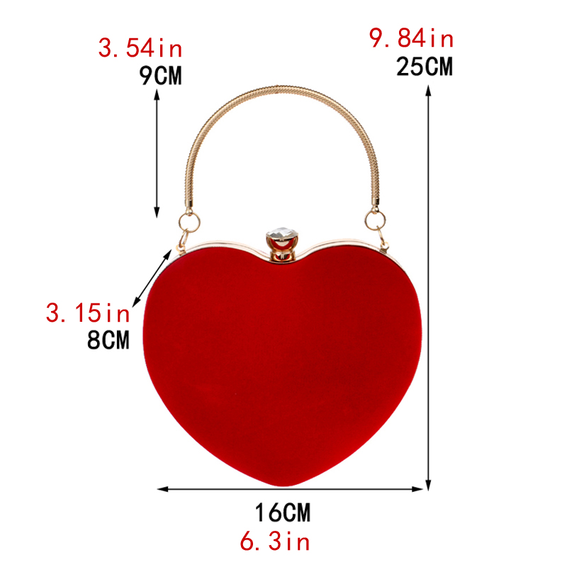 Kırmızı kalp tasarım kadınlar  - Women Bags Golden incelemesi ve fiyatı