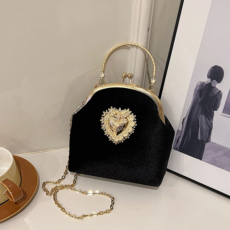 Zincirler Kadife Çerçeve Kalp  - Women Bags Discount incelemesi ve fiyatı