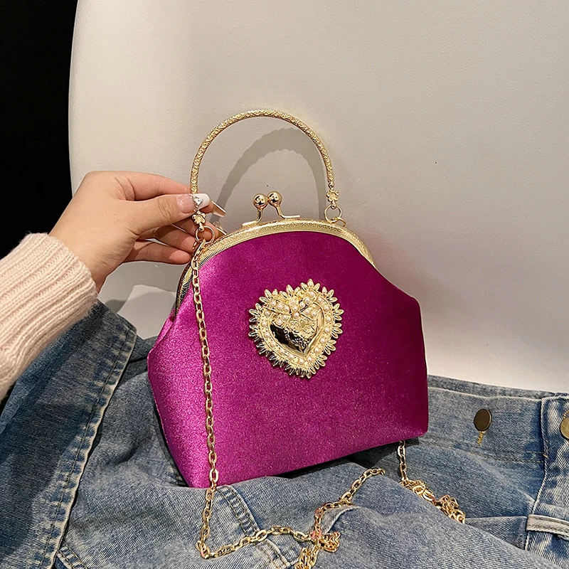 Zincirler Kadife Çerçeve Kalp  - Women Bags Discount incelemesi ve fiyatı
